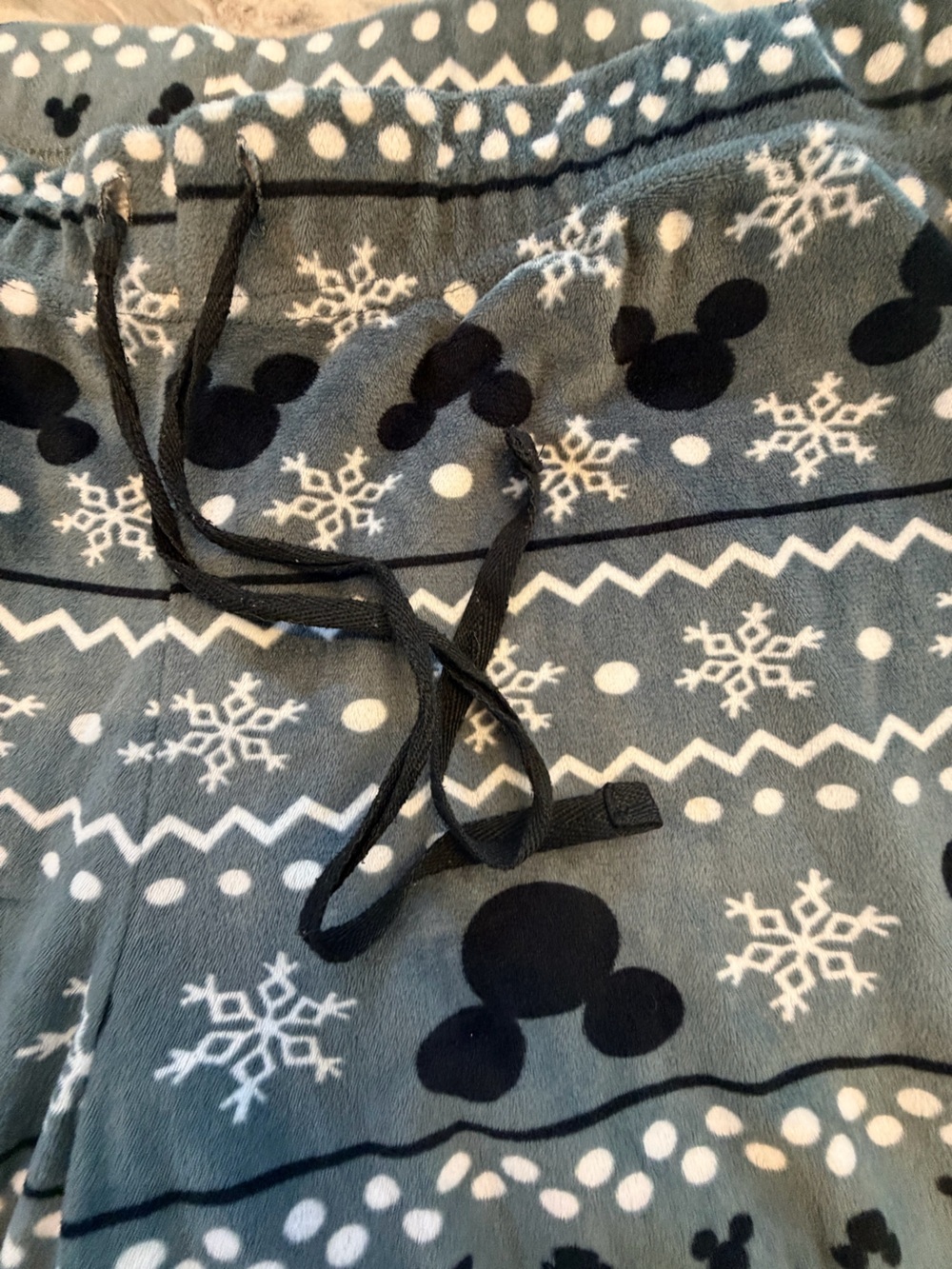 Disney Mickey Mouse Fair Isle Fleece Pajama Pants Gray L - Picture 3 of 8